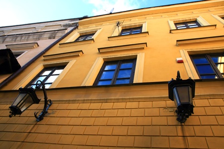 street in old town, Lublin, Polandの写真素材