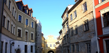 street in old town, Lublin, Polandの写真素材
