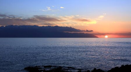 Sunset in Teneriffe and la gomera on second ground , Canary islands, Spainの写真素材
