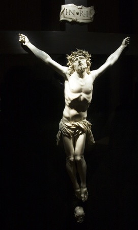 Jesus Christ on the cross from Mallorca churchのeditorial素材