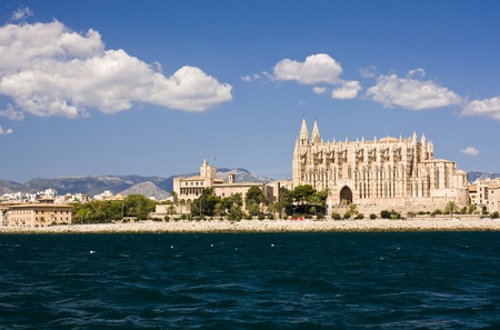 the coastline of Palma de Mallorca, Mallorca, Spainの写真素材
