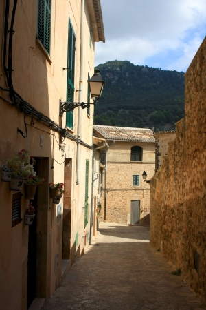 traditional Valldemosa Majorca village streets from Balearic Spainの写真素材