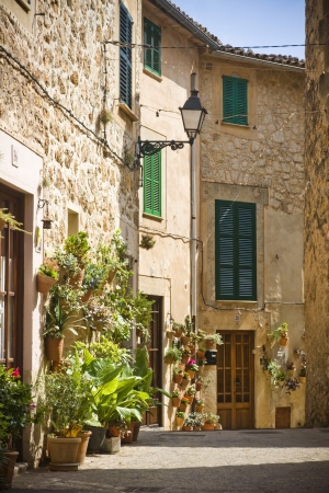 traditional Valldemosa Majorca village streets from Balearic Spainの写真素材