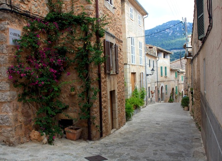 traditional Valldemosa Majorca village streets from Balearic Spainの写真素材
