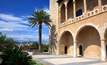 Almudaina palace in Palma de Mallorca from Majorca island from Spainの写真素材