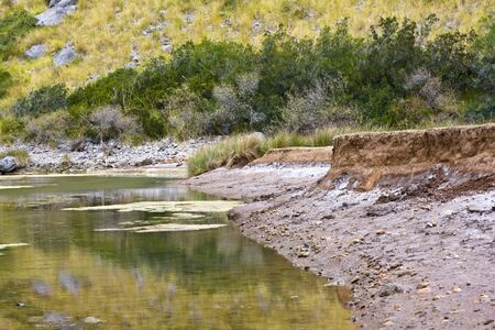 Majorca Island,  Pareis Sa Calabra  Canyon and coast Sa Calobraの写真素材