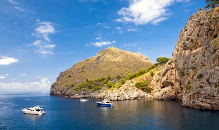 Majorca Island,  Pareis Sa Calabra  Canyon and coast Sa Calobra ,Spainの写真素材