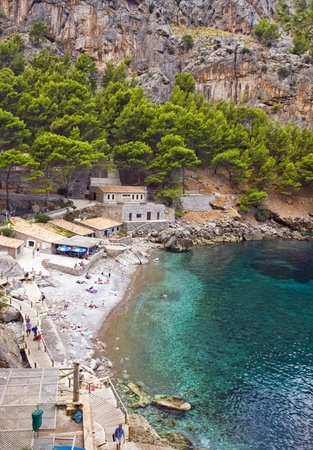 Majorca Island,  Pareis Sa Calabra  Canyon and coast Sa Calobra ,Spainの写真素材