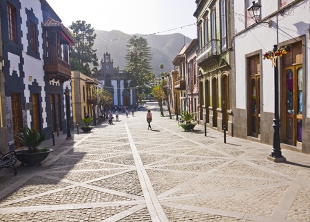 colorful historic town Teror in Grand Canaria Island, Spainのeditorial素材