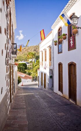 Colorful street in Santa Lucia, small village in Gran Canaria island, Spainの写真素材