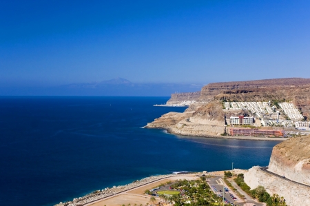 Puerto Rico ith amazing scape on coastline , Gran Canaria, Spainの写真素材