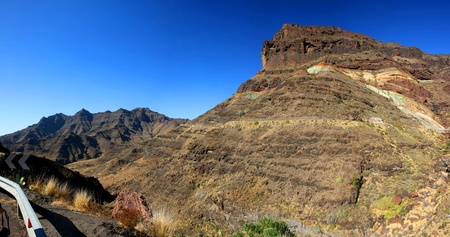 an amaizng hill with the colorful rock in Gran Canaria, Spainの写真素材