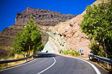 an amaizng hill with the colorful rock in Gran Canaria, Spainの写真素材