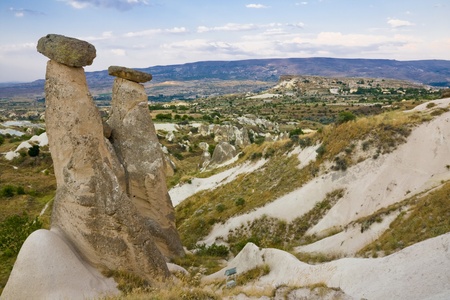 the Famous phallic rock formations in Capapdocia, Turkeyの写真素材