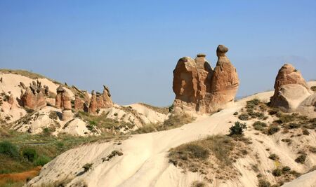 stone formations, Cappadocia, Turkeyの写真素材