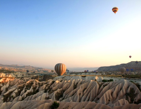 Hot air balloon flying in Cappadocia,Turkey