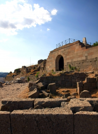 ruins in ancient city of Pergamon, Turkeyの写真素材