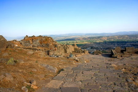 ruins in ancient city of Pergamon, Turkey
