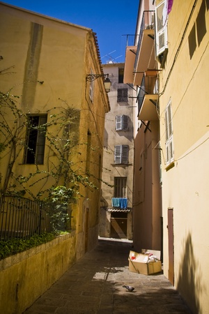 the famous house and street where the Napoleon Bonaparte was born, Ajaccio, Corsica, Franceの写真素材