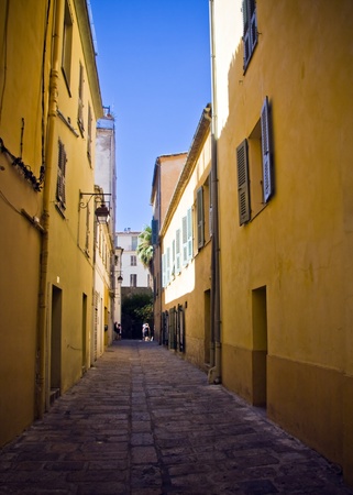 the famous house and street where the Napoleon Bonaparte was born, Ajaccio, Corsica, Franceの写真素材