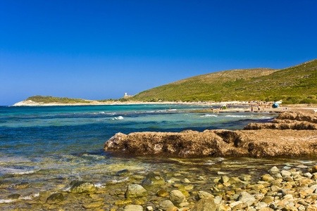 In Barcaggio village in Cap Corse, Corsica, Franceの写真素材