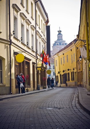 Vilnius oldtown street ,Lithuaniaの写真素材