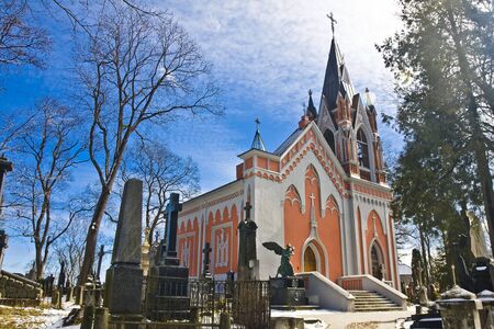 Famous old Rasu cemetery in Vilnius, Lithuaniaのeditorial素材
