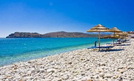amazing beach with cristalic clean water, Creteの写真素材