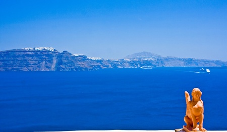 Amazing view on Santoriniの写真素材