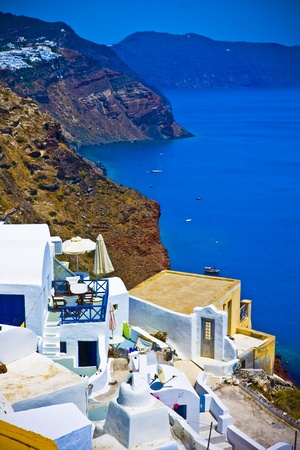 Amazing view on Santoriniの写真素材