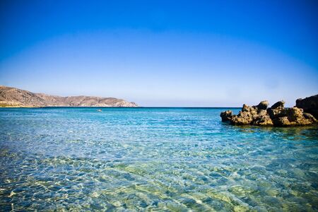 Elafonisi beach, Crete, Greeceの写真素材