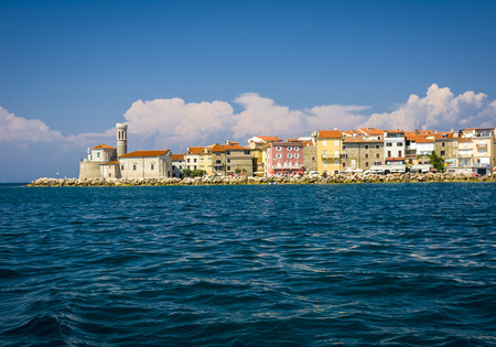 Piran view from the sea, Sloveniaの写真素材