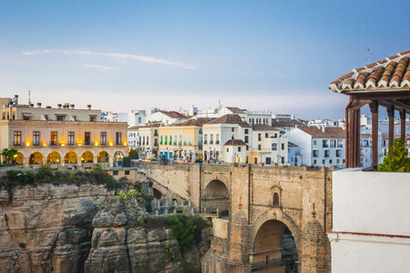 beautiful sunset over the Ronda, areal view ,Spainの写真素材
