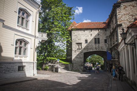 Old Street of Tallinn Estoniaの写真素材