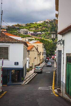 Beautiful streets of Machico city, Madeira island, Portugalの写真素材