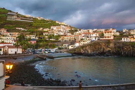 Sunset in Camara de Lobos, Madeira island, Portugalの写真素材