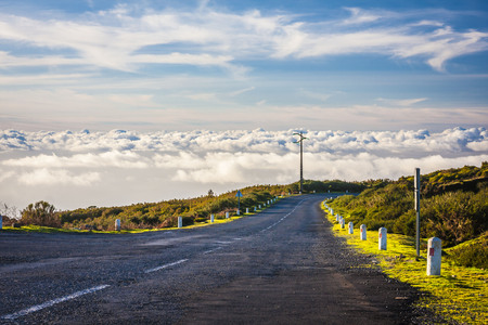 empty road on the Madeira island. Portugalの写真素材