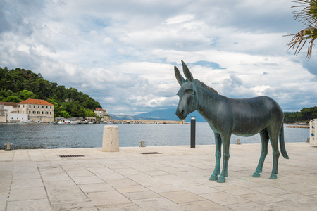 Jelsa town, Croatiaの写真素材