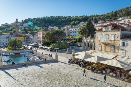 Beautiful Hvar city,Croatiaのeditorial素材