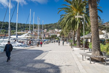Beautiful Hvar city, Hvar island, Croatiaのeditorial素材
