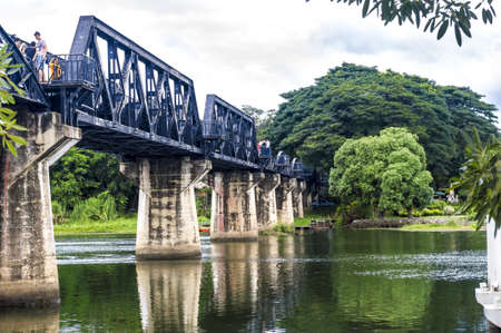 Bridge on river Kwai at Kanchanaburi in Thailandのeditorial素材