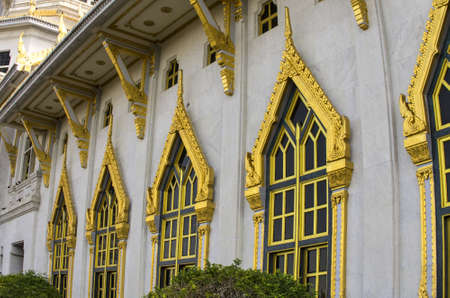 A majestic ancient temple in Chachoengsao, Thailandの写真素材