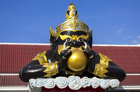 Statue of a mythological Asian demon creature