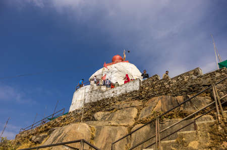 Mount Abu, Rajasthan - Jan 02, 2014   Cave of Dattatreya sage on the Guru Shikhar peak of the Arbuda Mountains in Rajasthan, in India  It is the highest peak  1,722 meters  of the Aravalli Range のeditorial素材