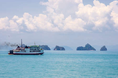 A ferry sailing in the Gulf of Thailandのeditorial素材