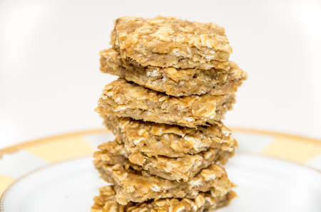 Vegan baked banana oats energy barの写真素材