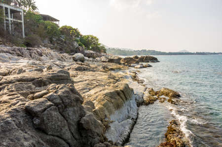 A rocky beach at view point in Koh Samui, Thailandの写真素材