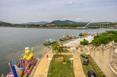 Putrajaya, Malaysia - 15 June 2014   Amusement park alongside Seri Gemilang Bridge in Putrajaya, Malaysiaのeditorial素材