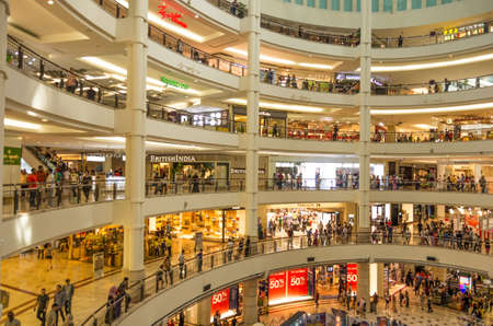 Kuala Lumpur, Malaysia - June 15,  2014  The shopping mall KLCC alongside the iconic Petronas Twin...
