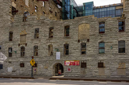 Minneapolis, Minnesota - August 21, 2014: The Mill City Museum is built into the ruins of what was once the worlds largest flour mill. It is located on the historic Mississippi Riverfront in Minneapolis, MN, USAのeditorial素材